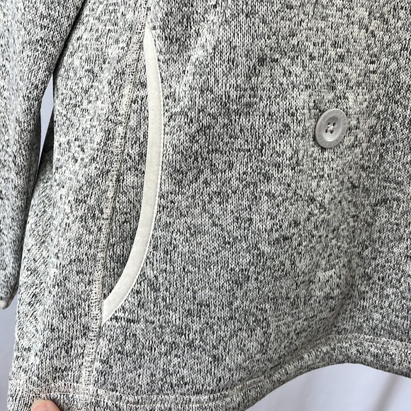 Eddie Bauer Heather Gray Double Breasted Fleece Pocketed Sweater Jacket -Size XL - Picture 4 of 14